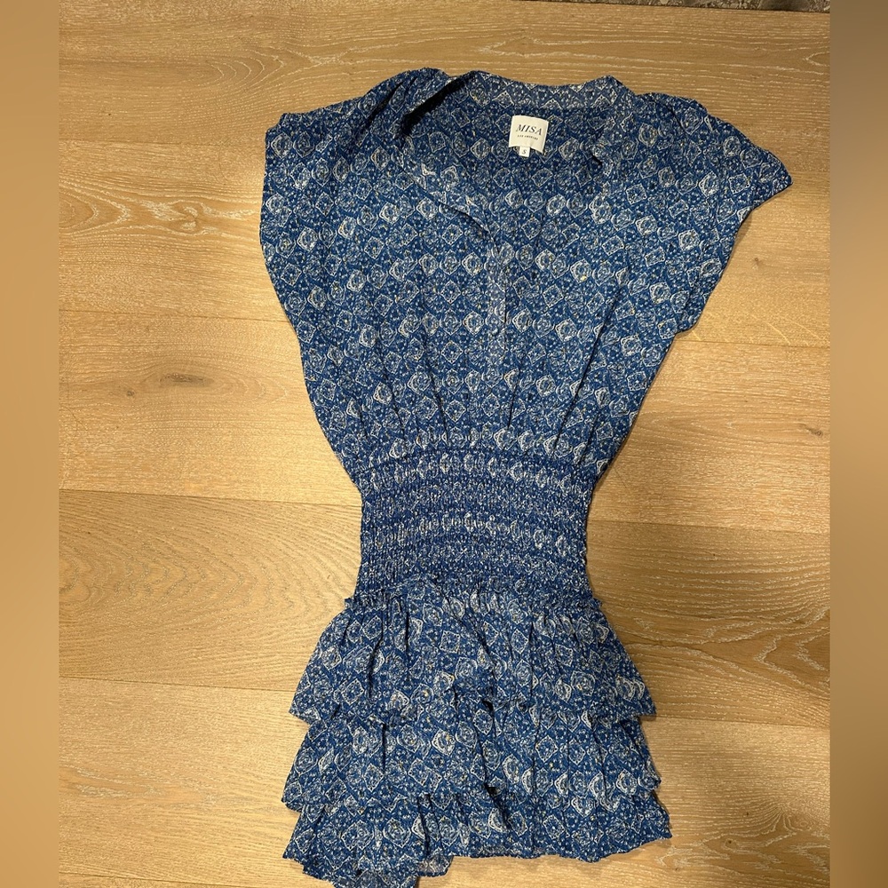 MISA blue mini dress